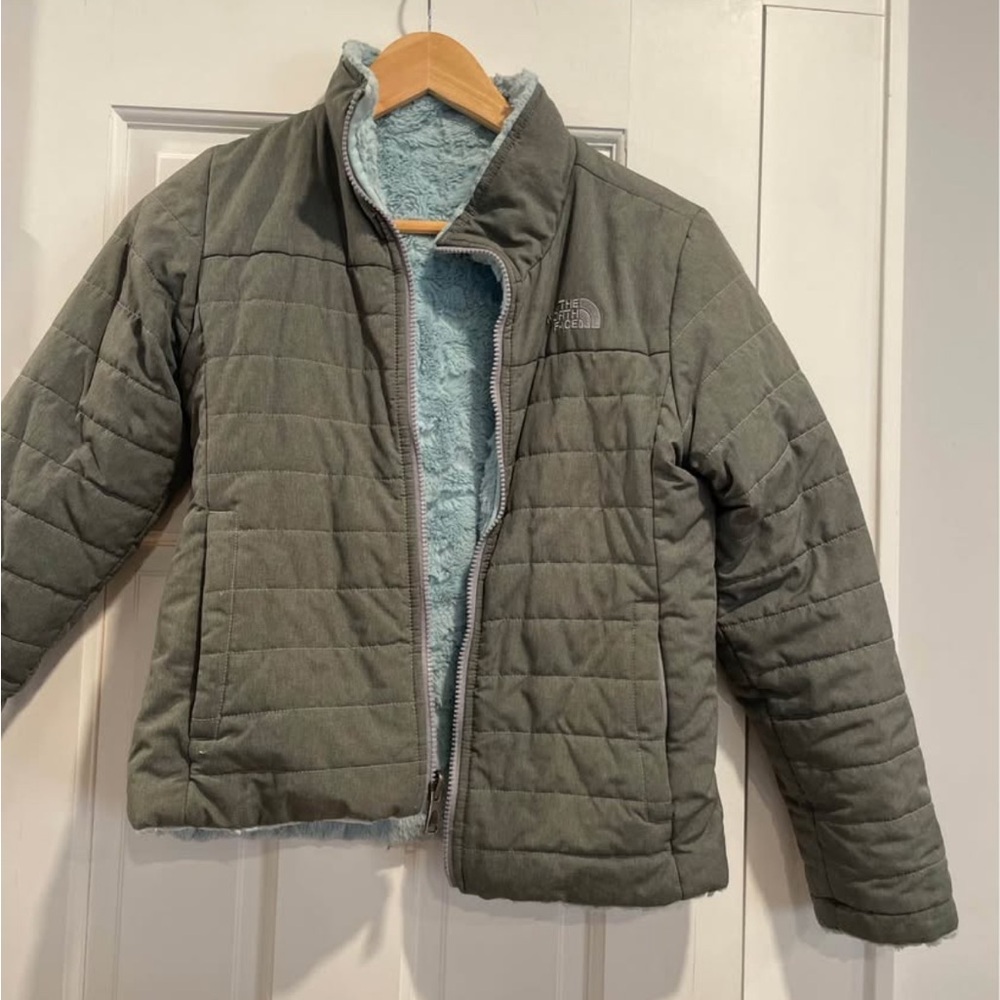 The North Face Gray Quilted Jacket Reversible